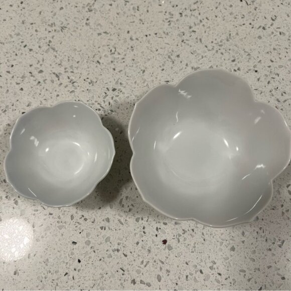 Vintage 1960s HOMCO White Lotus Flower Bowls - Dessert,Dips,Snacks - Set of 2 - Picture 5 of 11